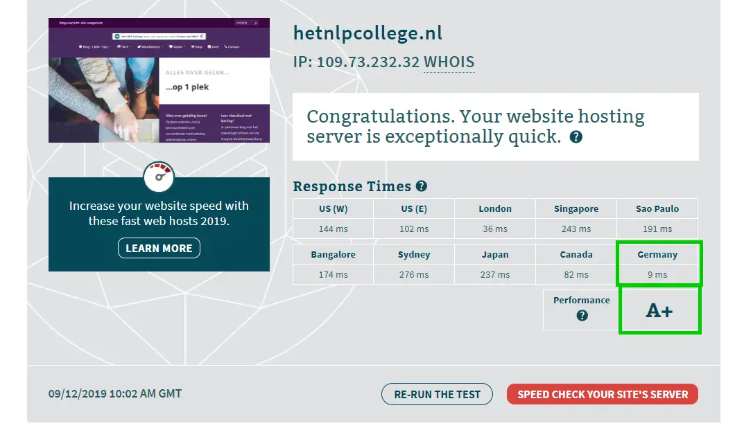 web hosting speed test